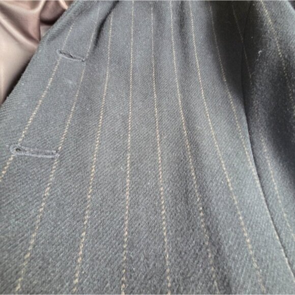 Kenneth Cole Black Pinstripe Coat - Picture 7 of 14